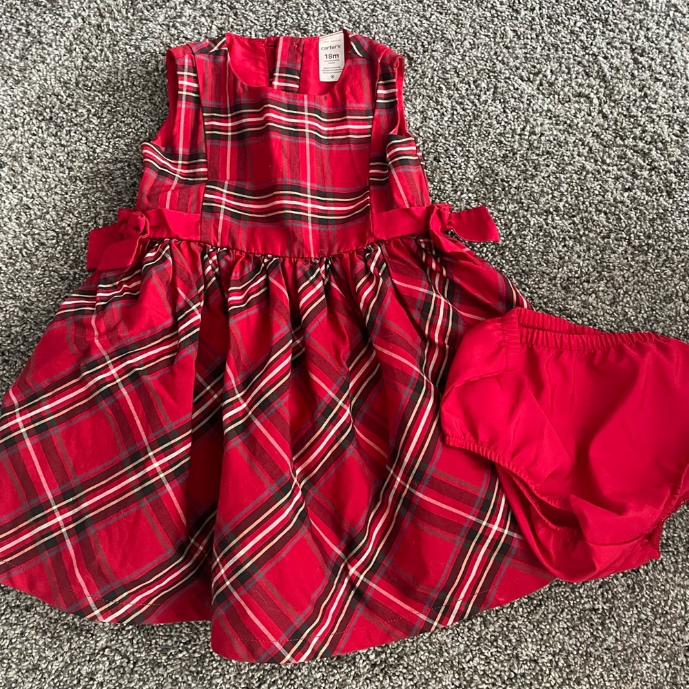 Carter's Red Plaid Dress with bloomers